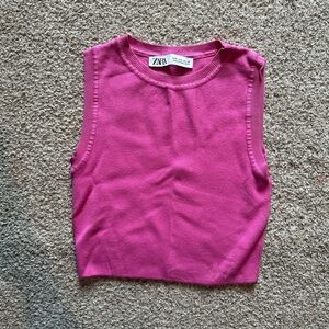 Zara Pink Sleeveless Knit Top